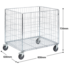 Mesh Trolley 830 x 630 x 735mm-Hammerox Industrial