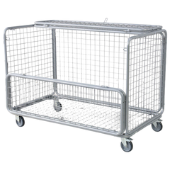 Mesh Trolley with Folding Lid & Side-Hammerox Industrial