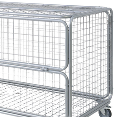 Mesh Trolley with Folding Lid & Side-Hammerox Industrial