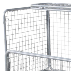 Mesh Trolley with Folding Lid & Side-Hammerox Industrial