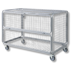 Mesh Trolley with Folding Lid & Side-Hammerox Industrial