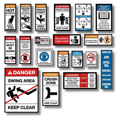 Mini Excavator Safety Sticker Pack