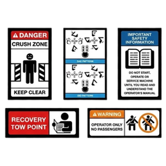 Mini Excavator Safety Sticker Pack