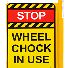 Mobile Wheel Chock with Handle & Sign-Hammerox Industrial