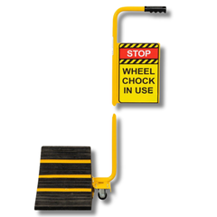 Mobile Wheel Chock with Handle & Sign-Hammerox Industrial