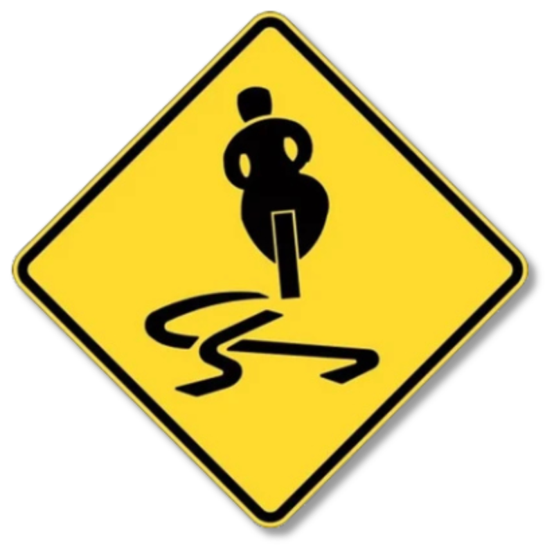 Motorbike Rider Left Symbol Sign Class 1 Reflective 600 x 600mm
