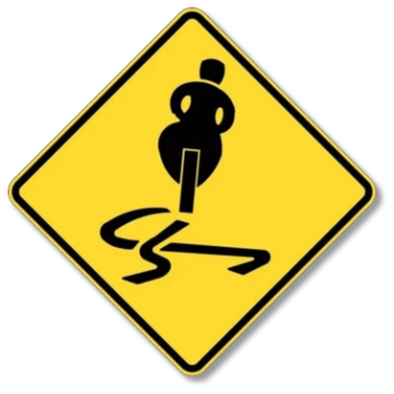 Motorbike Rider Right Symbol Sign Class 1 Reflective 600 x 600mm