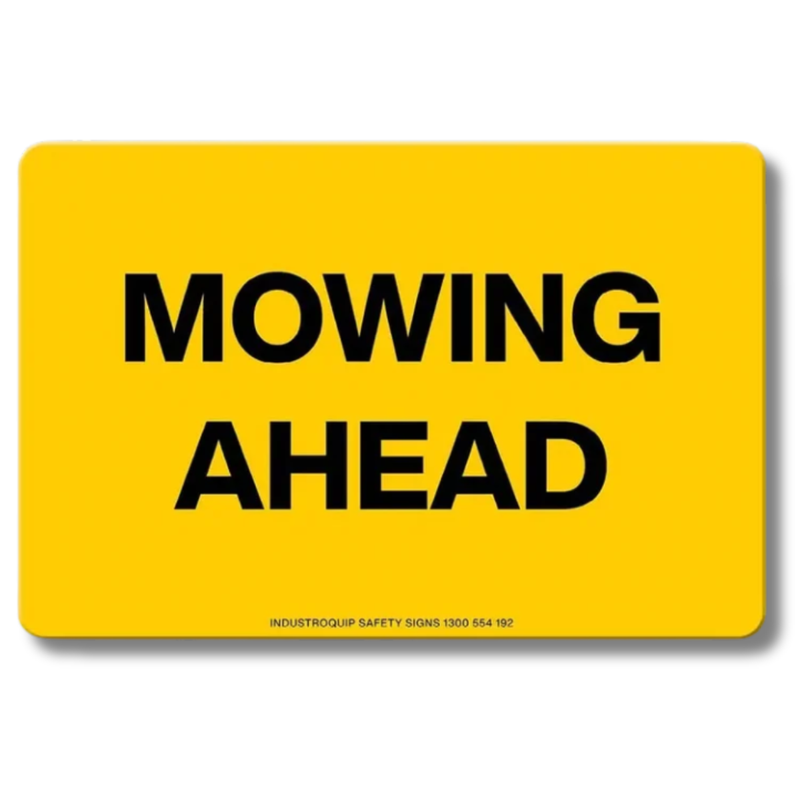 Mowing Ahead Swing Stand Sign