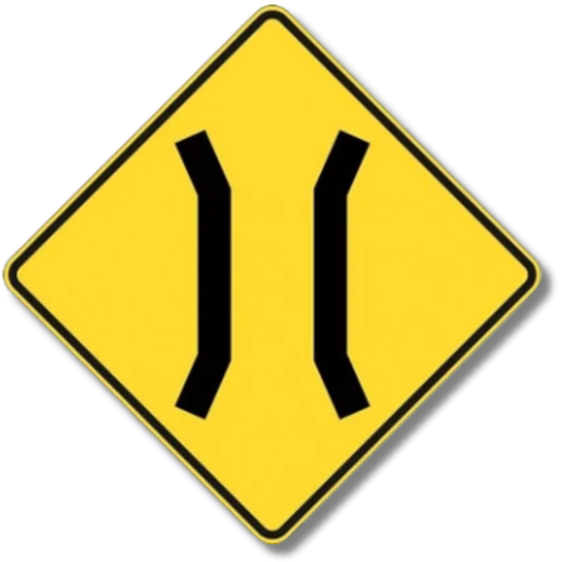 Narrow Bridge Sign Class 1 Reflective 600 x 600mm