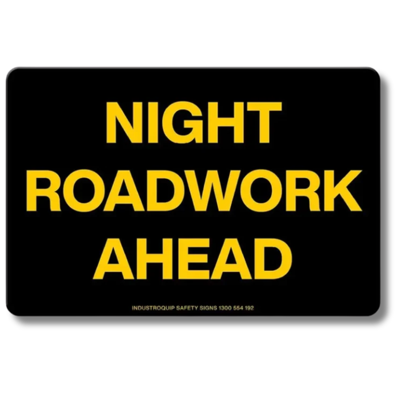 Night Roadwork Ahead Swing Stand Sign