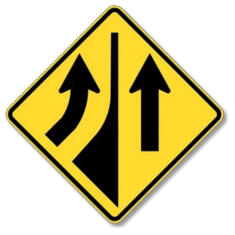 No Merge Left Sign Class 1 Reflective 600 x 600mm