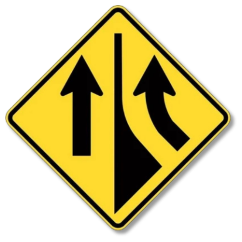 No Merge Right Sign Class 1 Reflective 600 x 600mm