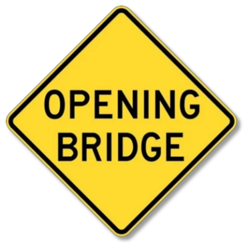 Opening Bridge Sign Class 1 Reflective 600 x 600mm