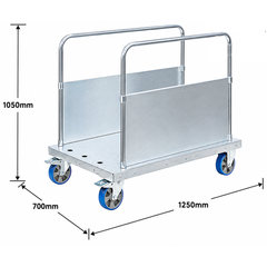 Panel Cart with 2 Adjustable Load Bars & Side Wall Polyurethane Castors-Hammerox Industrial