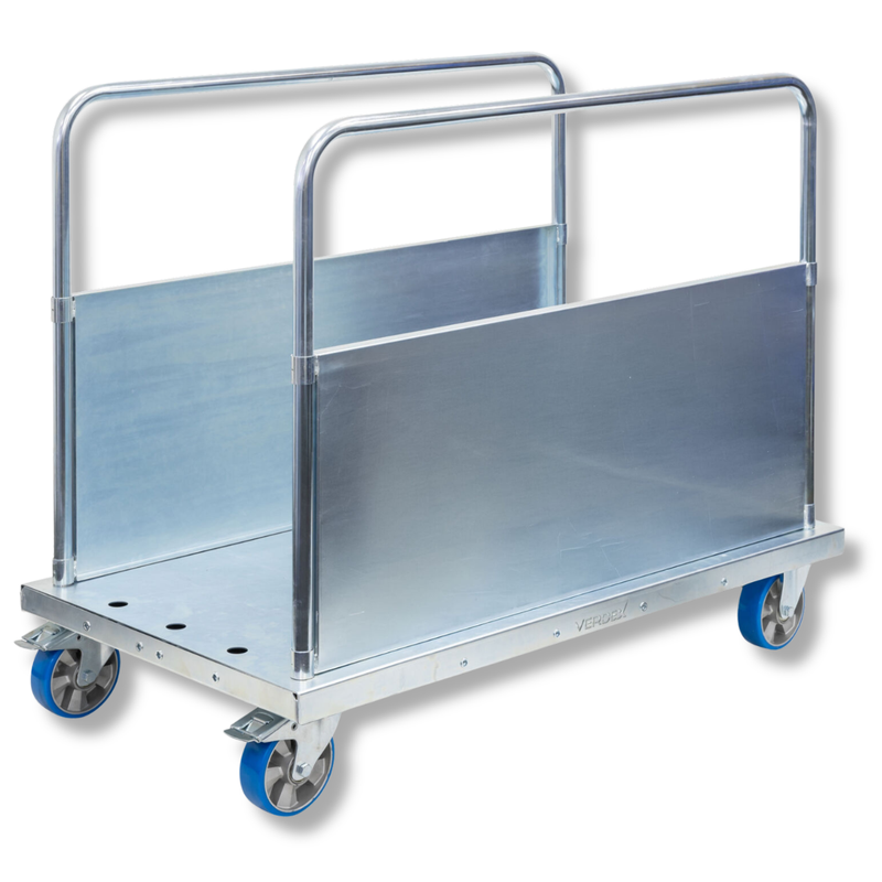Panel Cart with 2 Adjustable Load Bars & Side Wall Polyurethane Castors-Hammerox Industrial