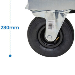 Panel Cart with 3 Adjustable Low Load Bars Flat-Free Castors-Hammerox Industrial