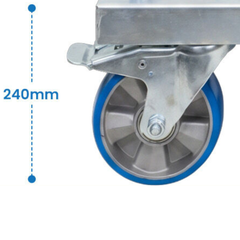 Panel Cart with 3 Adjustable Low Load Bars Polyurethane Castors-Hammerox Industrial
