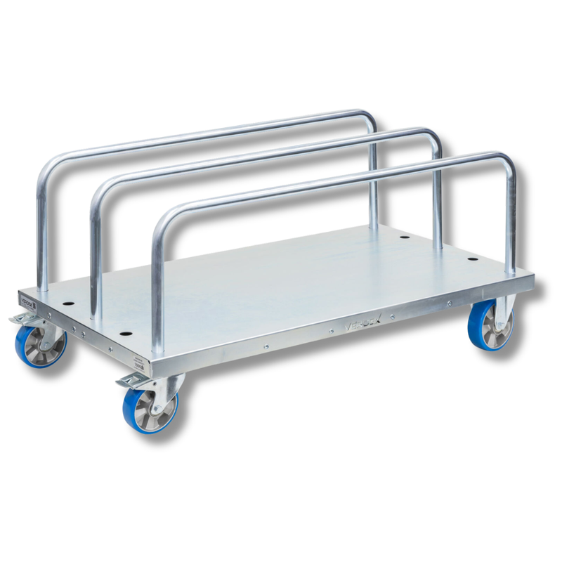 Panel Cart with 3 Adjustable Low Load Bars Polyurethane Castors-Hammerox Industrial