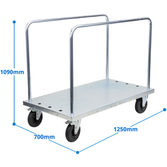 Panel Cart with Adjustable Load Bars Flat-Free Castors-Hammerox Industrial
