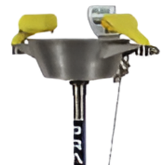 Pedestal Mounted Triple Nozzle Eye & Face Wash with Bowl & Foot Treadle - Pratt