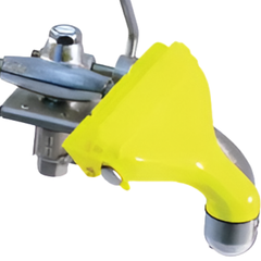 Pedestal Mounted Triple Nozzle Eye & Face Wash with PS920 Hose Bowl & Foot Treadle - Pratt