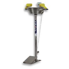 Pedestal Mounted Triple Nozzle Eye & Face Wash with Bowl & Foot Treadle - Pratt
