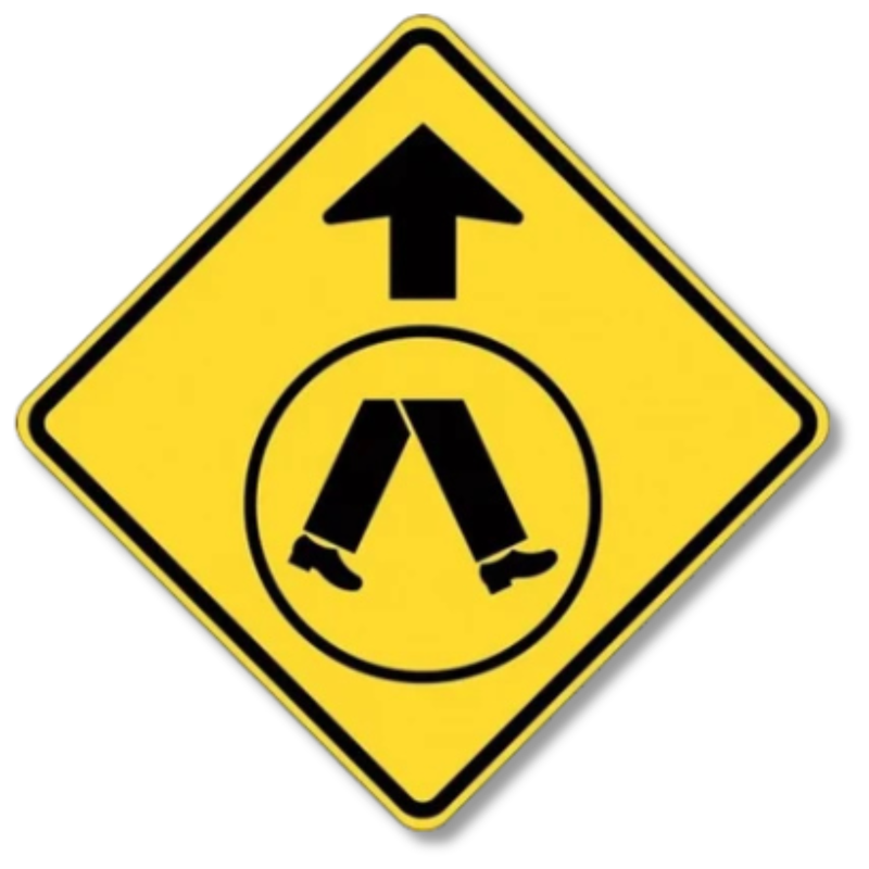 Pedestrians Crossing Ahead Sign Class 1 Reflective 600 x 600mm