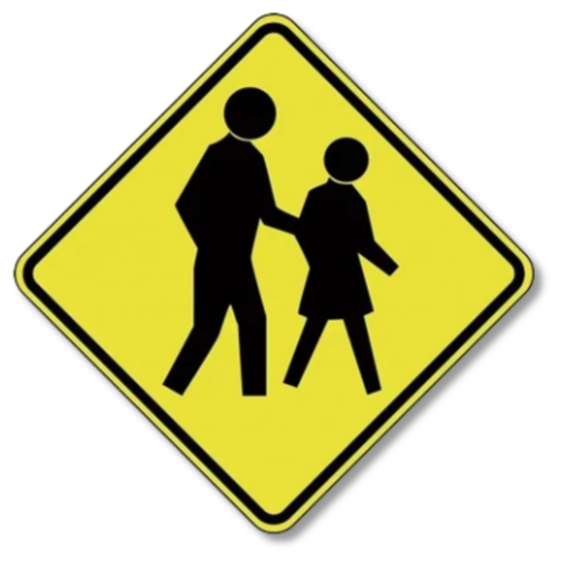 Pedestrians Sign Class 1 Reflective 600 x 600mm