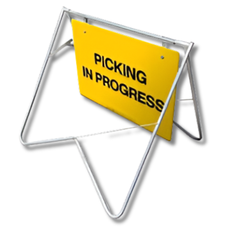 Picking in Progress Swing Stand & Sign