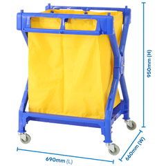Plastic X Frame Laundry Cart-Hammerox Industrial