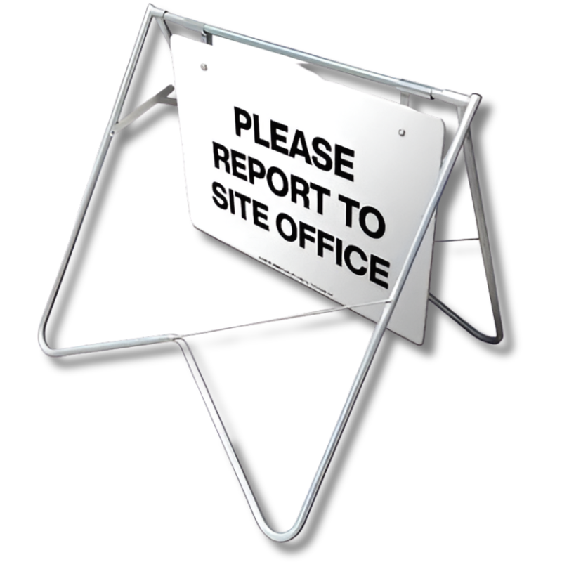 Please Report to Site Office Swing Stand & Sign
