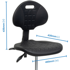 Polyurethane Stool with Foot Rest & Nylon Glides-Hammerox Industrial