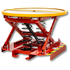 Powder Coated Spring Pallet Elevator with Pallet Truck Base-Hammerox Industrial