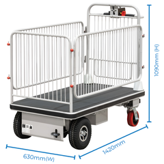 Powered Platform Trolley with Cage-Hammerox Industrial