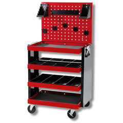 Quad Deck Tool Cart with Tool Board-Hammerox Industrial