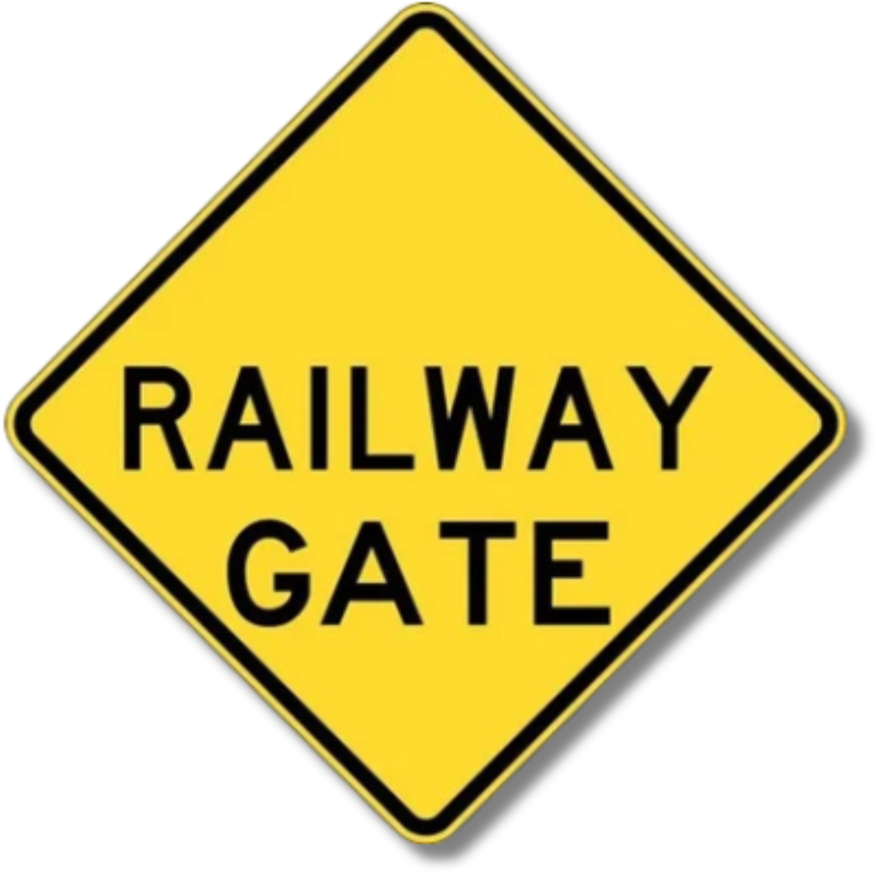 Railway Gate Ahead Sign Class 1 Reflective 600 x 600mm