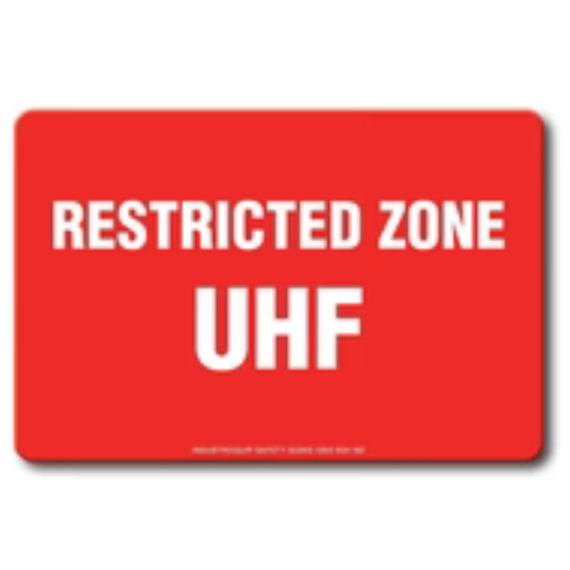 Restricted Zone UHF Swing Stand Sign