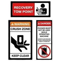Ride On Lawn Mower Safety Sticker Pack