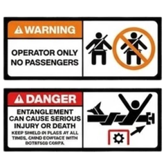 Ride On Lawn Mower Safety Sticker Pack