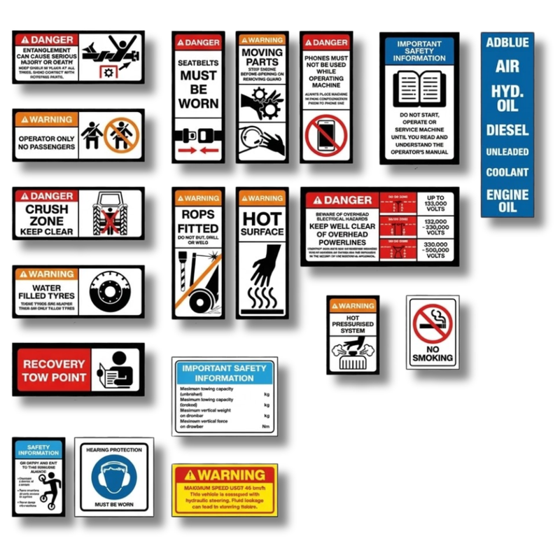 Rigid Agricultural Tractor Safety Sticker Pack