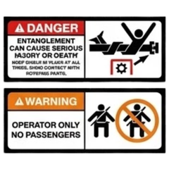 Rigid Agricultural Tractor Safety Sticker Pack