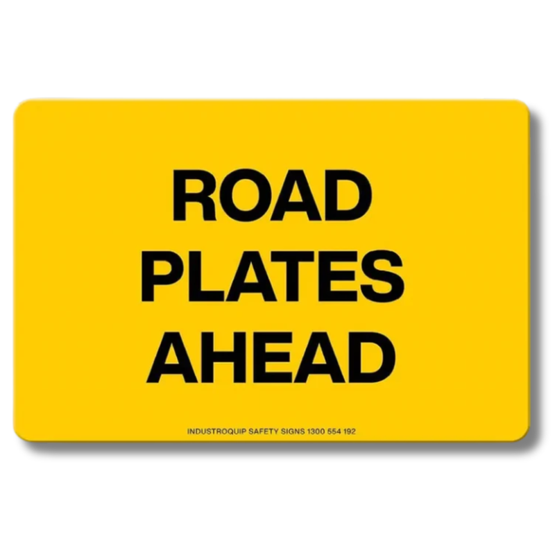 Road Plates Ahead Swing Stand Sign