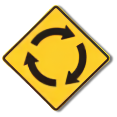 Roundabout Warning Sign