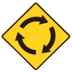 Roundabout Warning Sign