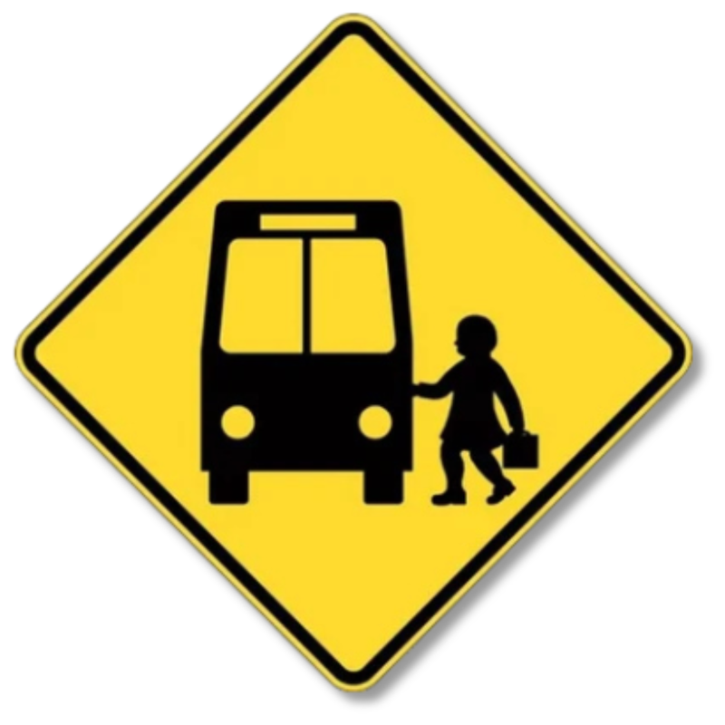 School Bus Front View Sign Class 1 Reflective 600 x 600mm