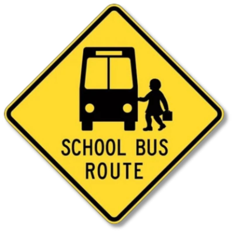 School Bus Route Sign Class 1 Reflective 600 x 600mm