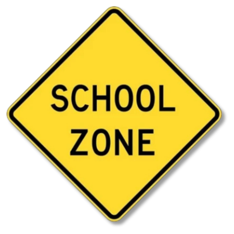 School Zone Sign Class 1 Reflective 600 x 600mm