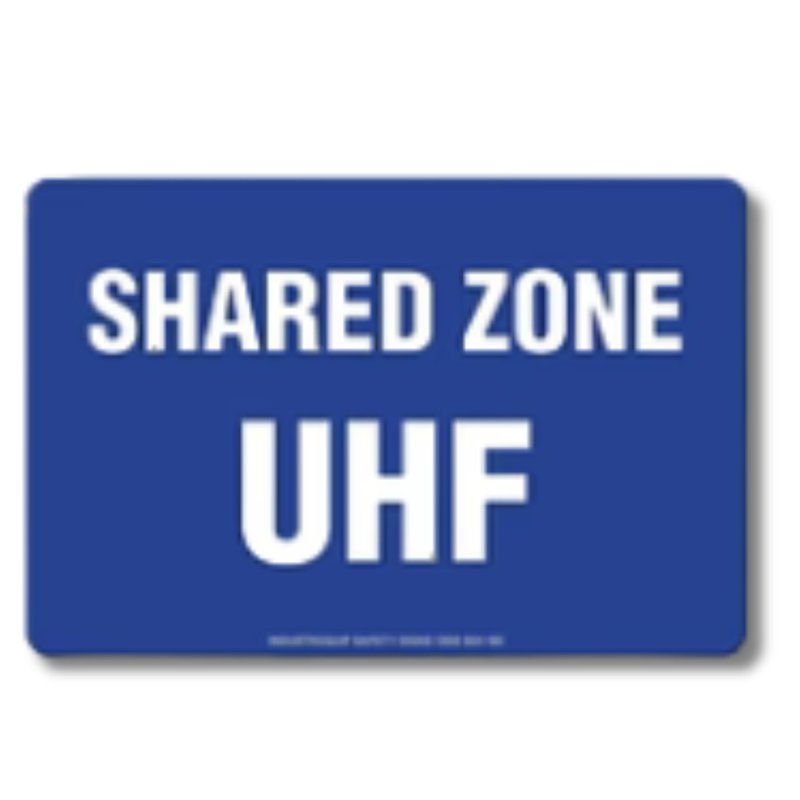 Shared Zone UHF Swing Stand Sign