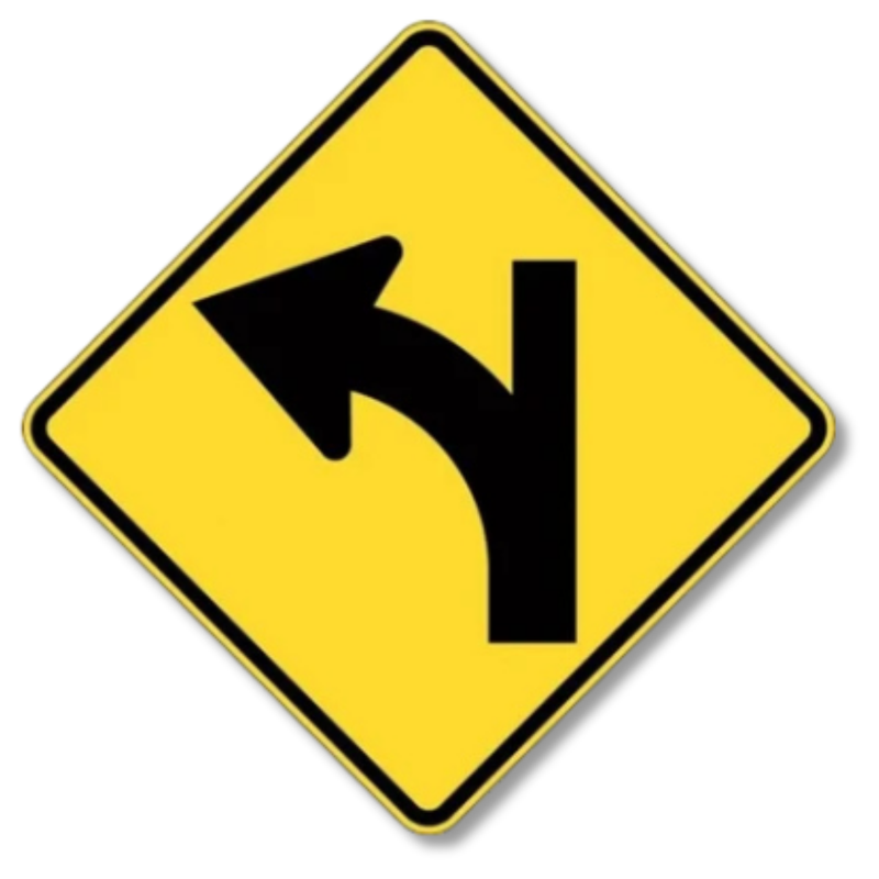 Side Road on Straight Alignment Left Sign Class 1 Reflective 600 x 600mm