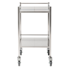 Single Stainless Steel Instrument Trolley with Rails No Drawer-Hammerox Industrial